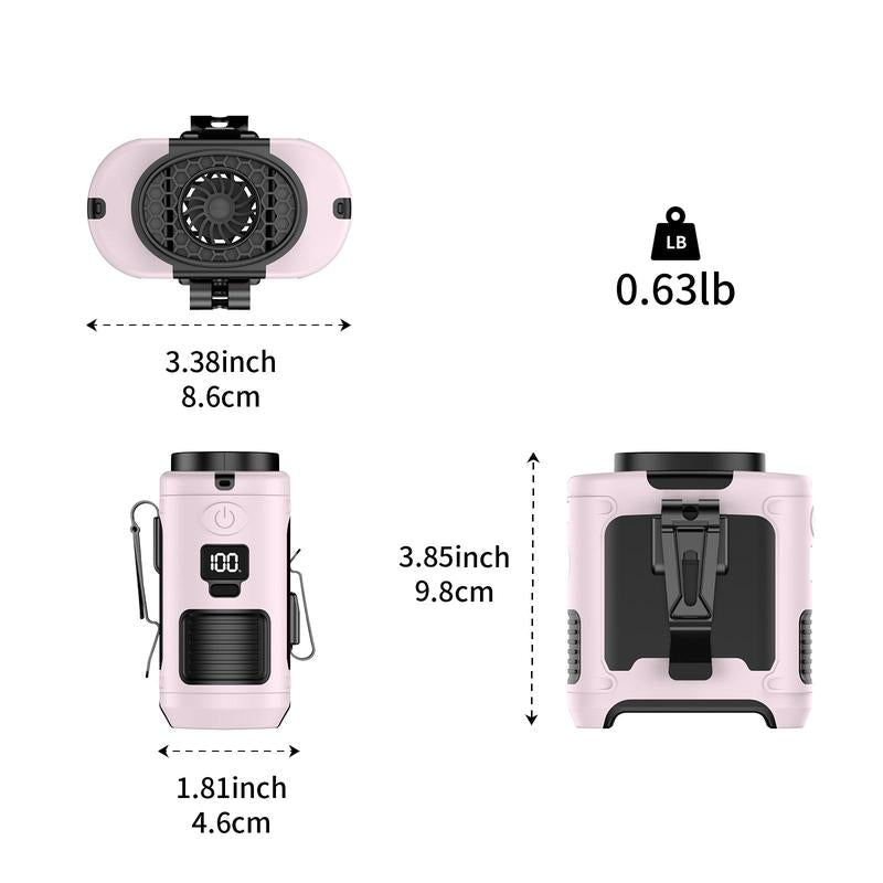 Portable 10,000mAh Power Bank: 3-in-1 Fan, Torch & LED Light