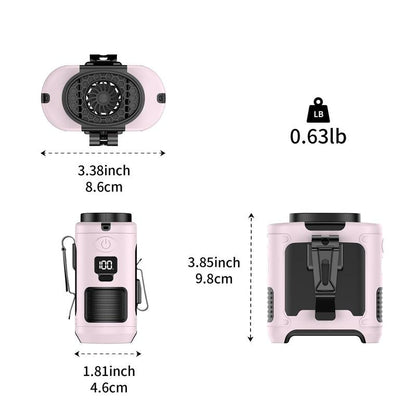 Portable 10,000mAh Power Bank: 3-in-1 Fan, Torch & LED Light