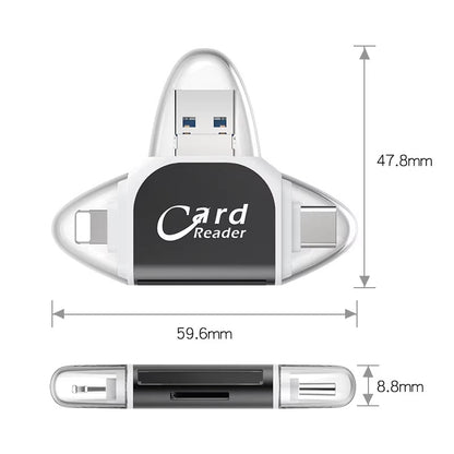 4-in-1 Card Reader Adapter – Instantly Access Your Camera Shots Anywhere