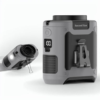 Portable 10,000mAh Power Bank: 3-in-1 Fan, Torch & LED Light