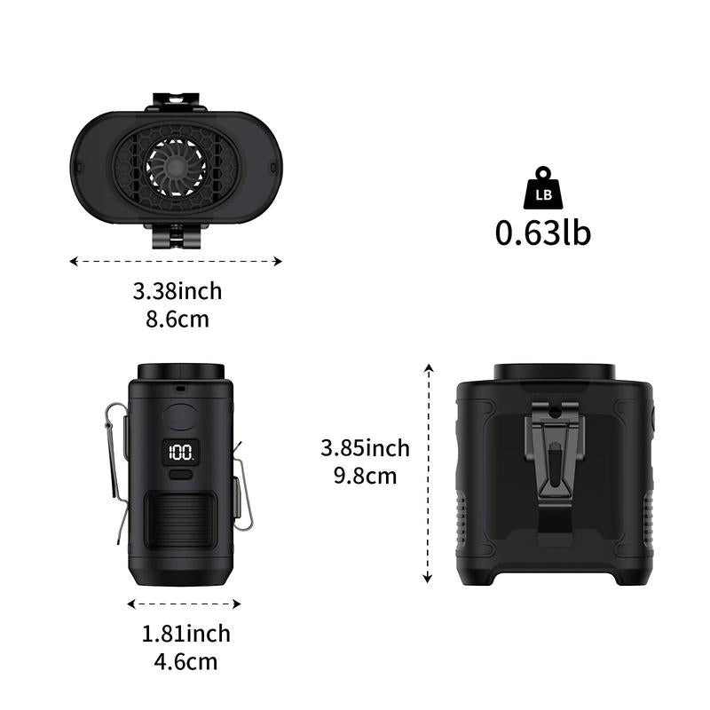 Portable 10,000mAh Power Bank: 3-in-1 Fan, Torch & LED Light