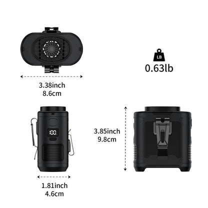 Portable 10,000mAh Power Bank: 3-in-1 Fan, Torch & LED Light